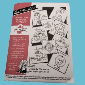 Aunt Marthas Embroidery Transfer Pattern 4005 Death By Chocolate Iron-On
